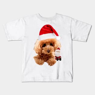 Christmas Poodle Kids T-Shirt